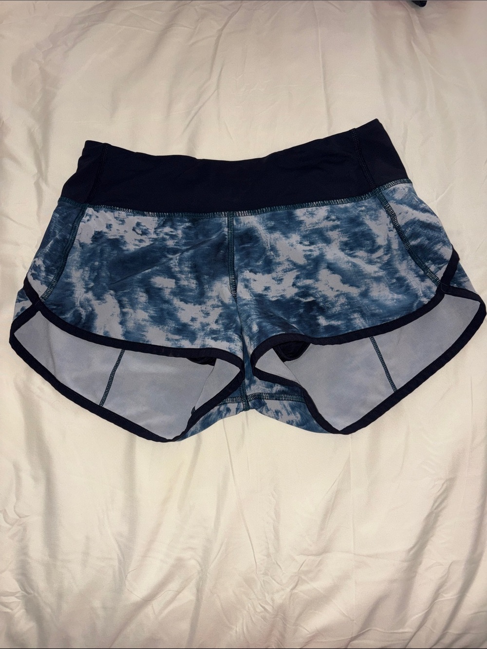 Lululemon Blue Tie-Dye Performance Running Shorts